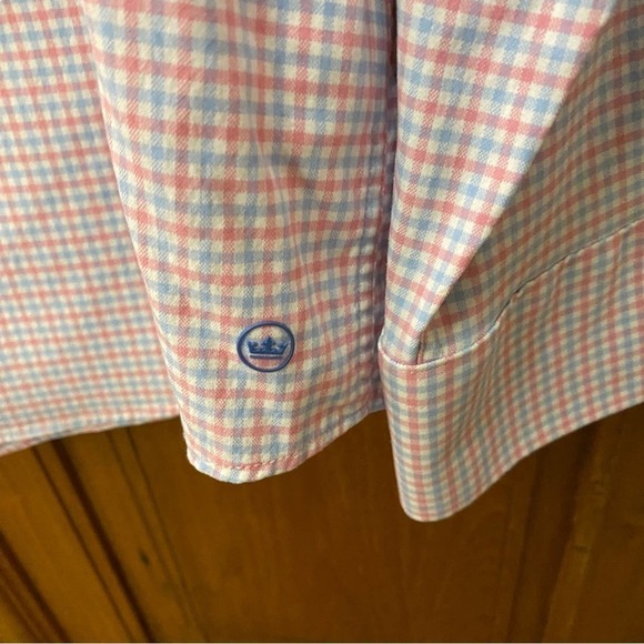 Peter Millar check gingham soft long sleeve button up shirt XL mens - Picture 5 of 9